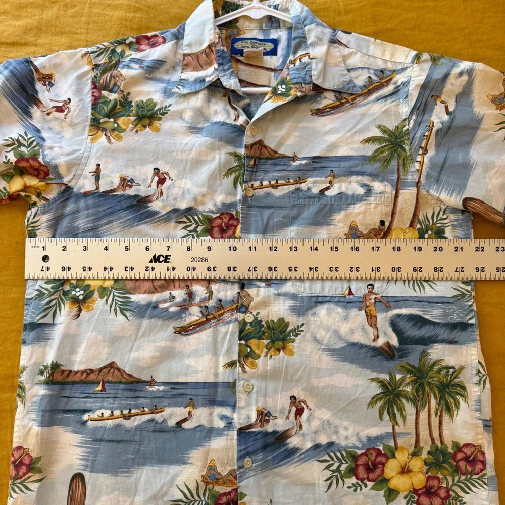 Reyn Spooner Phil Edwards Hawaiian Shirt Mens Small Blue‎ Scenic Surf Cotton S